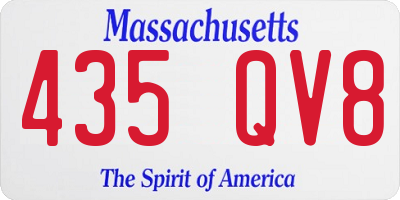 MA license plate 435QV8