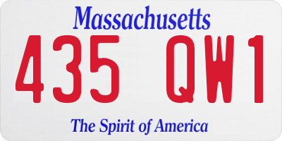 MA license plate 435QW1