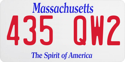 MA license plate 435QW2