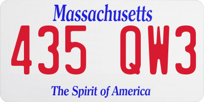 MA license plate 435QW3