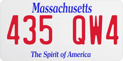 MA license plate 435QW4