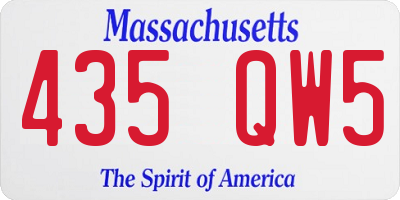 MA license plate 435QW5
