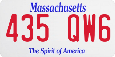 MA license plate 435QW6
