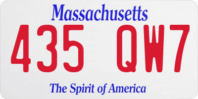 MA license plate 435QW7