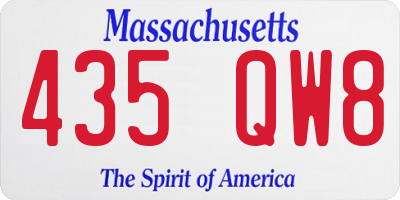 MA license plate 435QW8