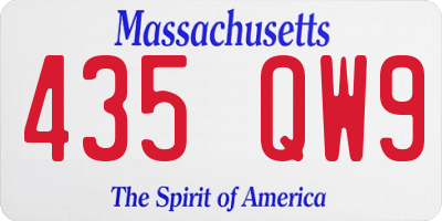 MA license plate 435QW9