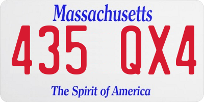 MA license plate 435QX4