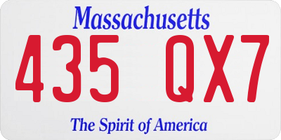 MA license plate 435QX7