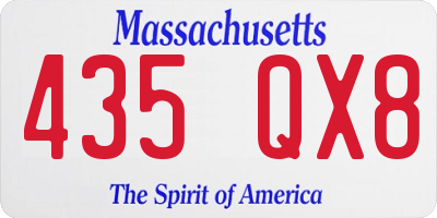 MA license plate 435QX8