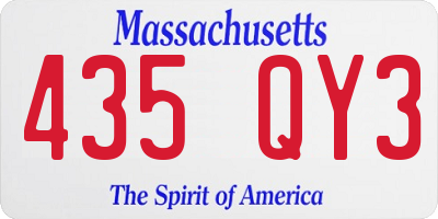 MA license plate 435QY3