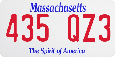MA license plate 435QZ3