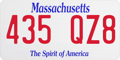 MA license plate 435QZ8