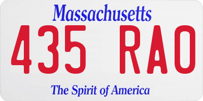MA license plate 435RA0