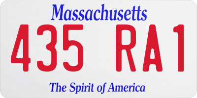 MA license plate 435RA1