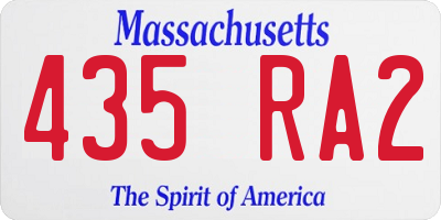 MA license plate 435RA2