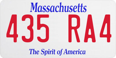 MA license plate 435RA4