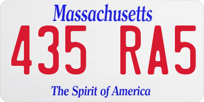 MA license plate 435RA5