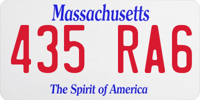 MA license plate 435RA6