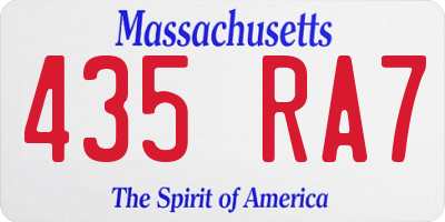 MA license plate 435RA7