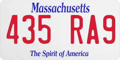 MA license plate 435RA9