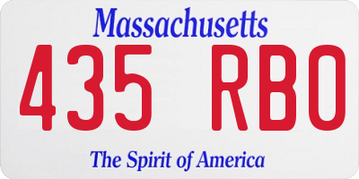 MA license plate 435RB0