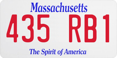 MA license plate 435RB1