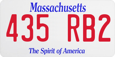 MA license plate 435RB2