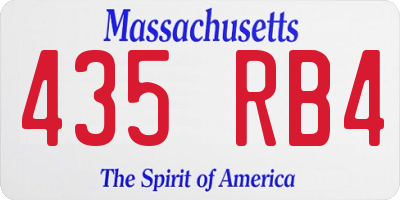 MA license plate 435RB4