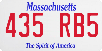 MA license plate 435RB5
