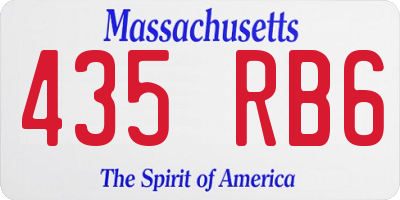 MA license plate 435RB6