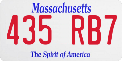 MA license plate 435RB7