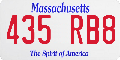 MA license plate 435RB8