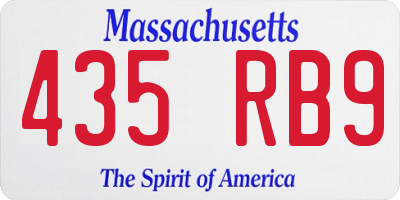 MA license plate 435RB9