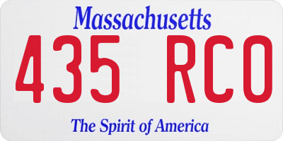 MA license plate 435RC0