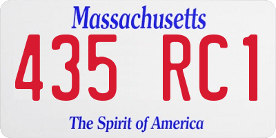 MA license plate 435RC1