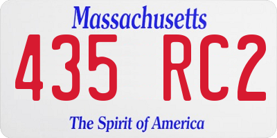 MA license plate 435RC2