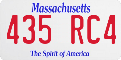 MA license plate 435RC4