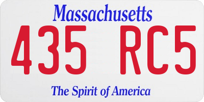 MA license plate 435RC5
