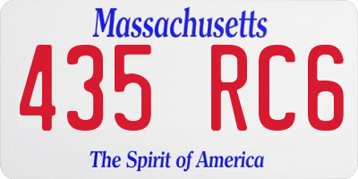 MA license plate 435RC6