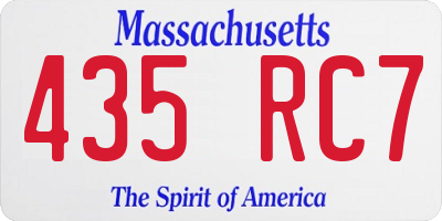 MA license plate 435RC7