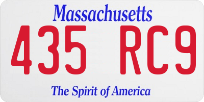 MA license plate 435RC9