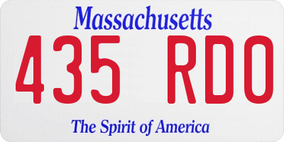 MA license plate 435RD0