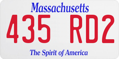 MA license plate 435RD2