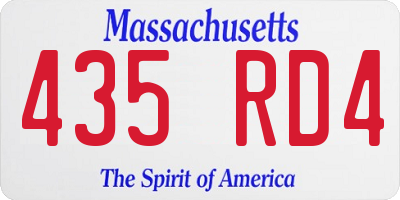 MA license plate 435RD4