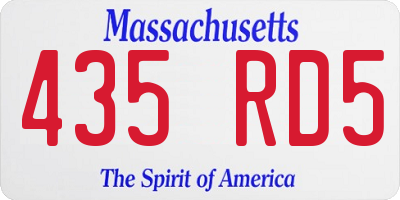 MA license plate 435RD5