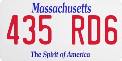 MA license plate 435RD6
