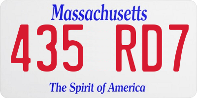 MA license plate 435RD7