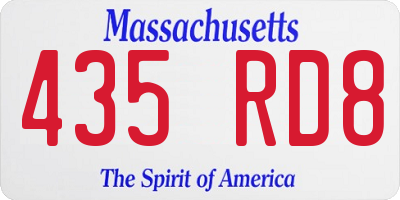 MA license plate 435RD8
