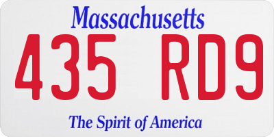MA license plate 435RD9
