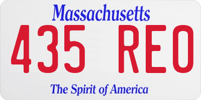 MA license plate 435RE0